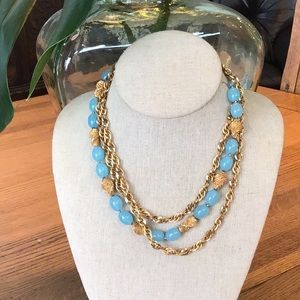 Vintage Trifari three strand necklace.